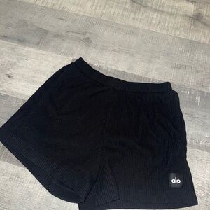 ALO Yoga Jet Black Ribbed Shorts